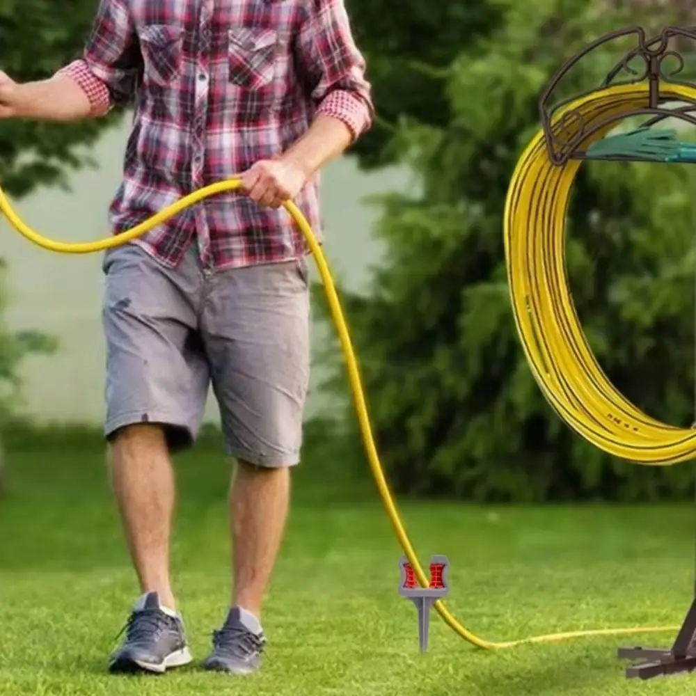 ABS Garden Hose Guide Spike Wear Resistant Roller Water Pipe Positioning Holder Anti-tangling Garden Hose Stake Outdoor Yard