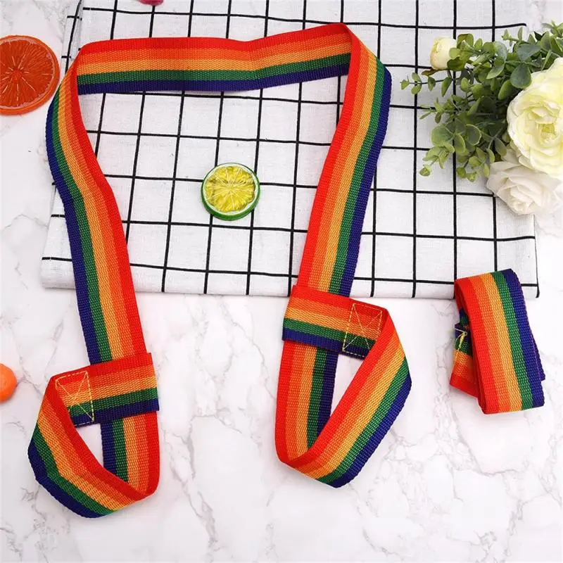 New 2 Piece Rainbow Skate Strap Adjustable Skate Boot Strap Skate Strap Yoga Mat Strap Multipurpose Skate Roller Hand Strap