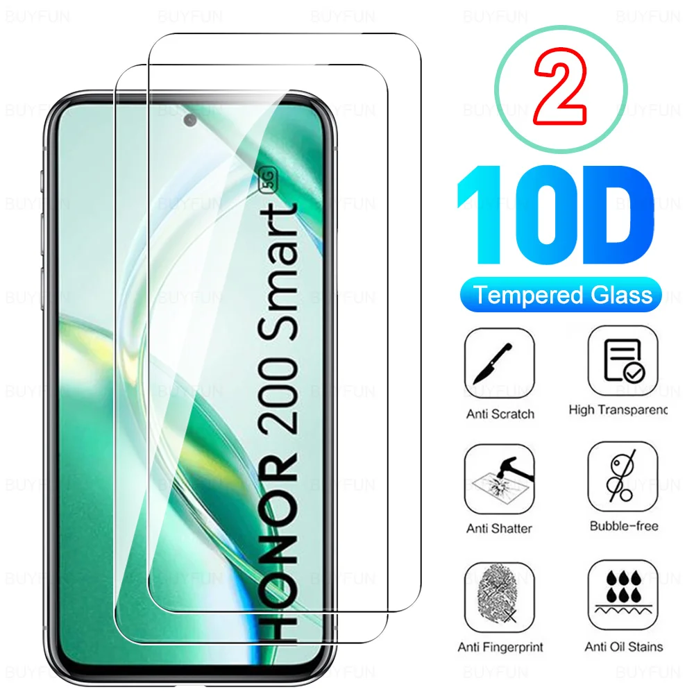 

2pcs Protective Glass For Honor 200 Smart 5G Tempered Film Screen Protector Honor200 Smart honar honer 200Smart Full Cover Glass