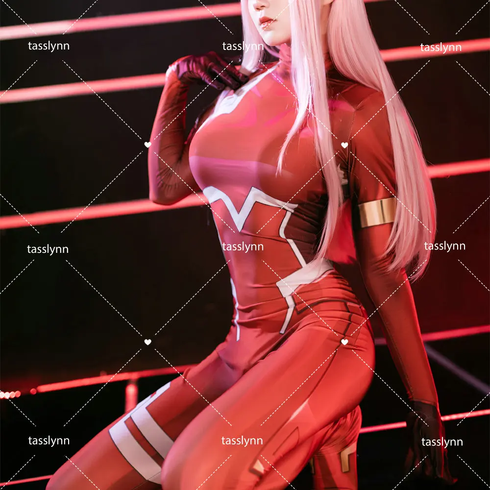 Lieveling In Het Franxx Kostuum Nul Twee Cosplay Halloween Kostuums Voor Vrouwen Sexy Zentai Spandex 02 Bodysuit