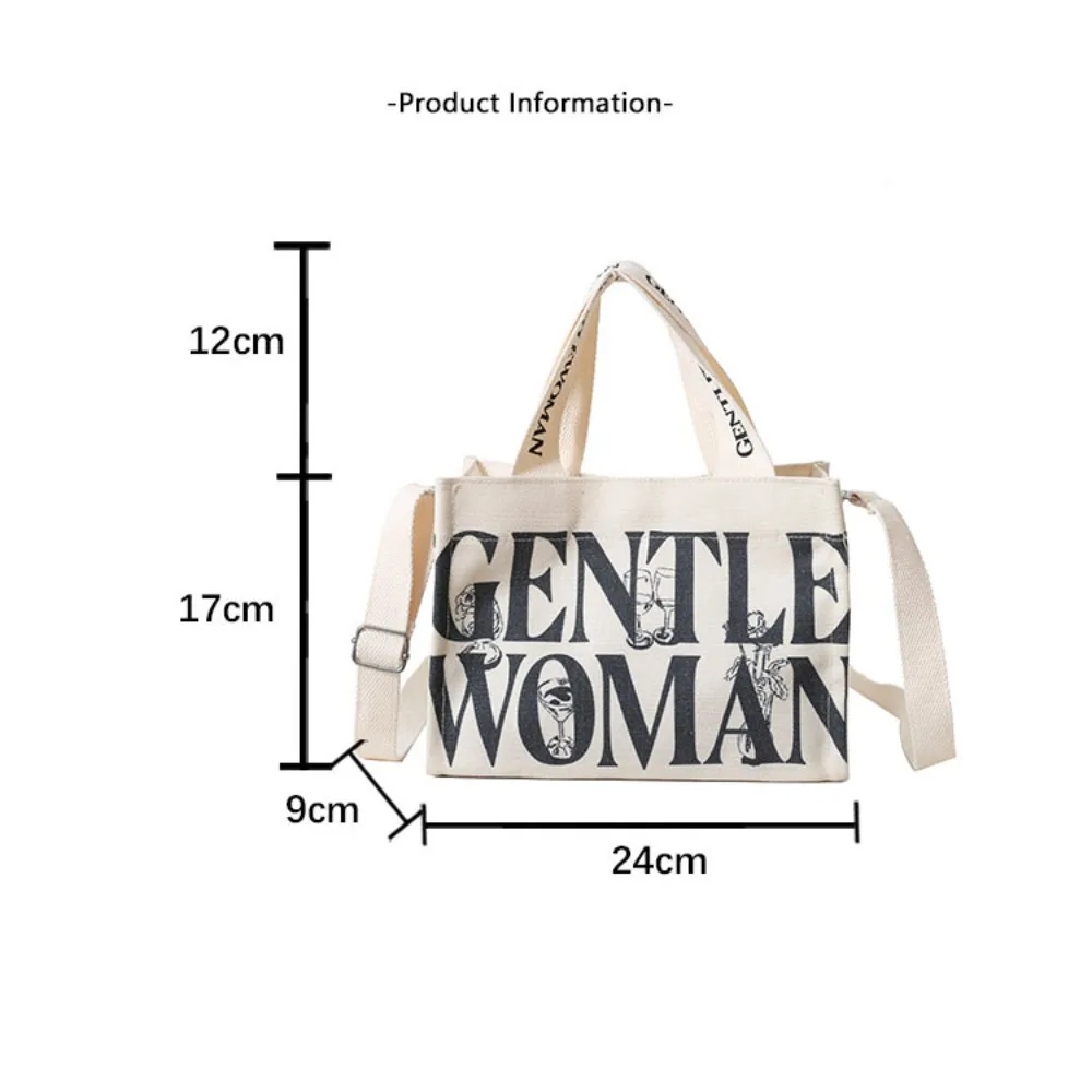 Thai style Minimalist Gentle Woman Tote Bag Shoulder Bag Daily Canvas Commuting Bag Beach Bag Casual Messenger Bag Handbag