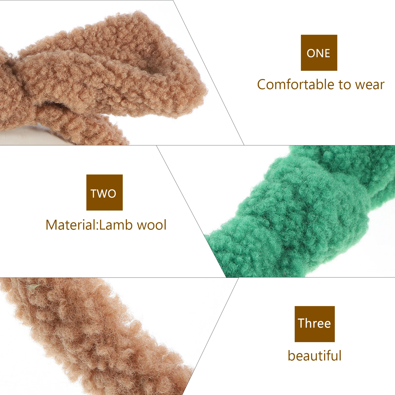 

2Pcs Lamb Wool Face Washing Headbands Bow Hairbands Soft Skincare Makeup Headband Hair Accessories for Women Bowknot Headband
