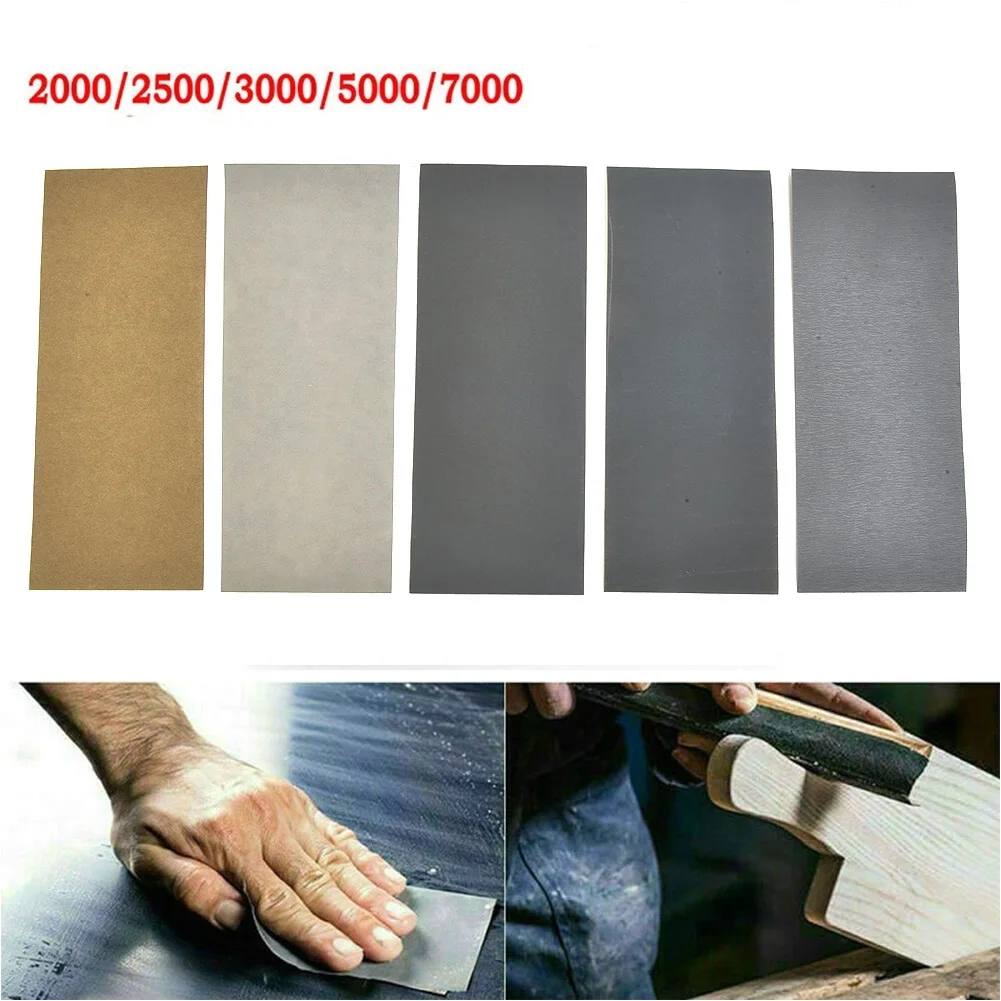 5pcs 230x93mm Sandpaper Set 2000 2500 3000 5000 7000Grit Wet And Dry Sanding Paper Sheets Abrasive Tools For Car Polishing Wood