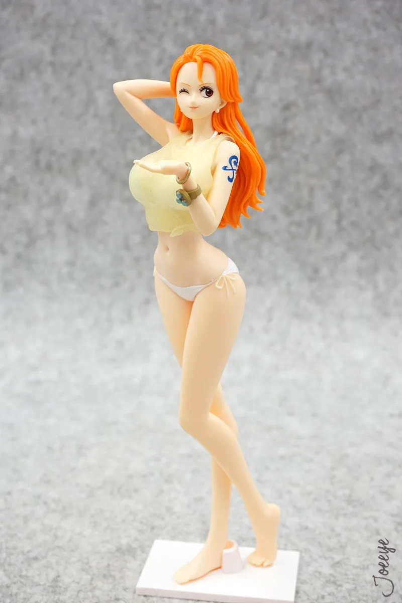 20CM Anime One Piece Nami rysunek strój kąpielowy Ver kontrolowany temperaturą stojak zmieniający kolor zabawkowy model lalki Aciton rysunek PVC