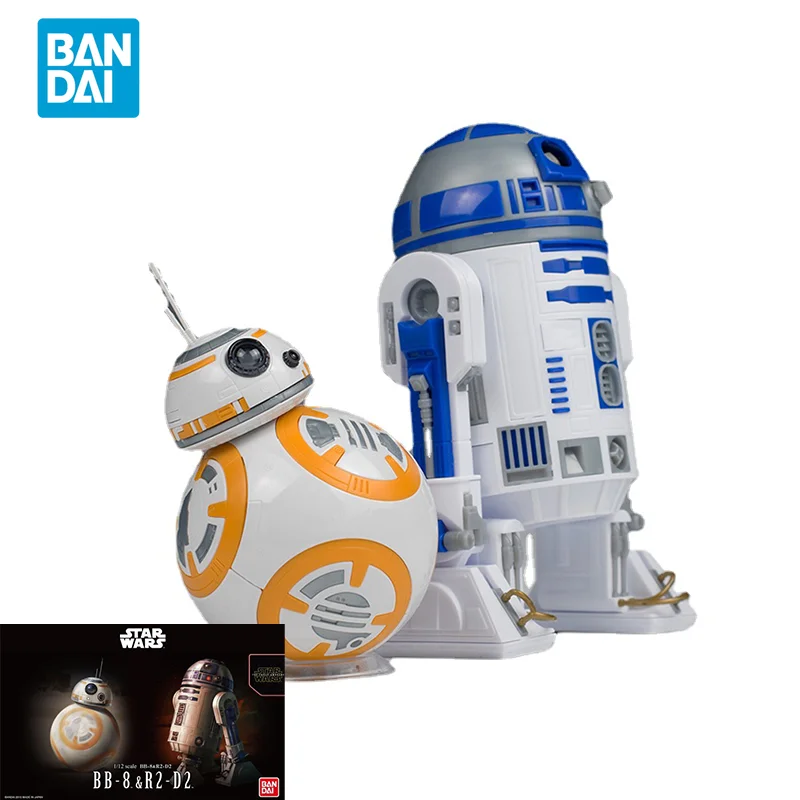 

Bandai Original Star Wars Movie Anime 1/12 BB-8 R2-D2 Astromech Robot Action Figure Toys Collectible Model Gifts for Kids