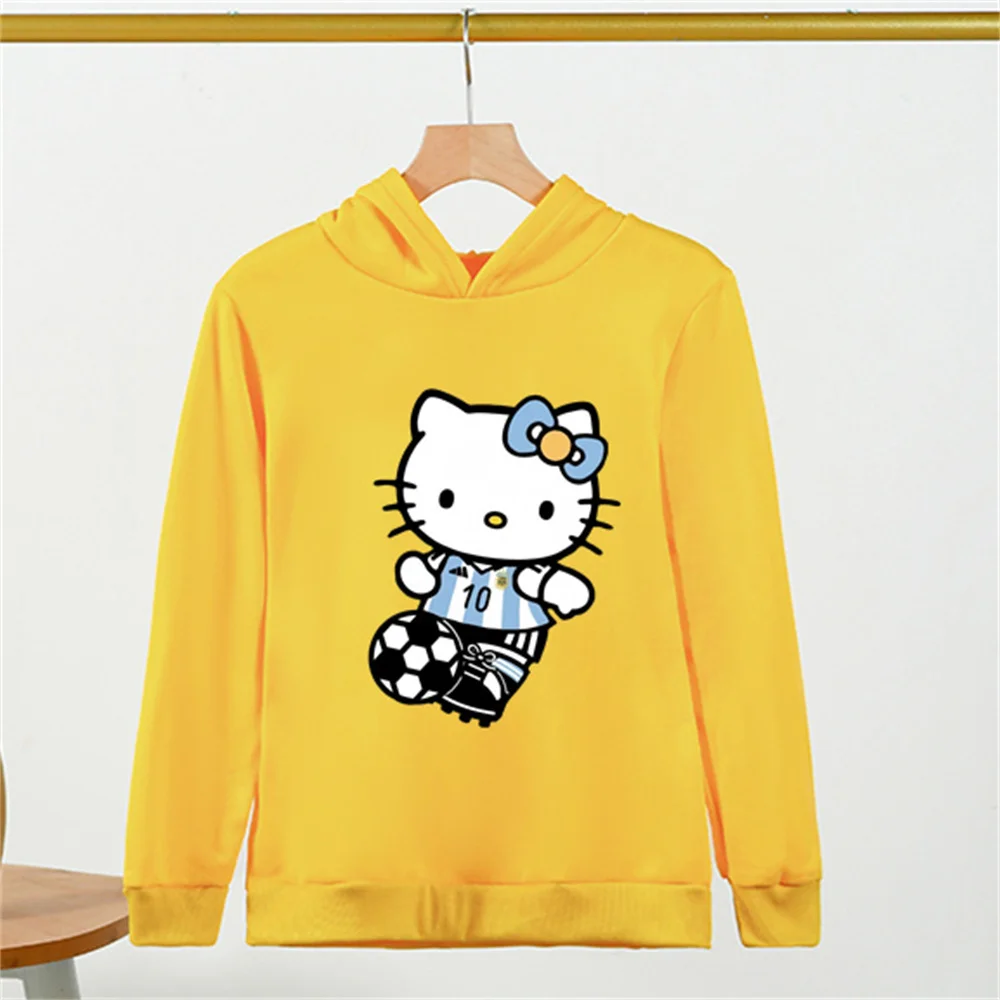 New in Cute Hoodie Hello Kitty Children's Cute Sanrio Children Sweatshirt Manga Clothes Kid Girl Boy Top Hoody Anime