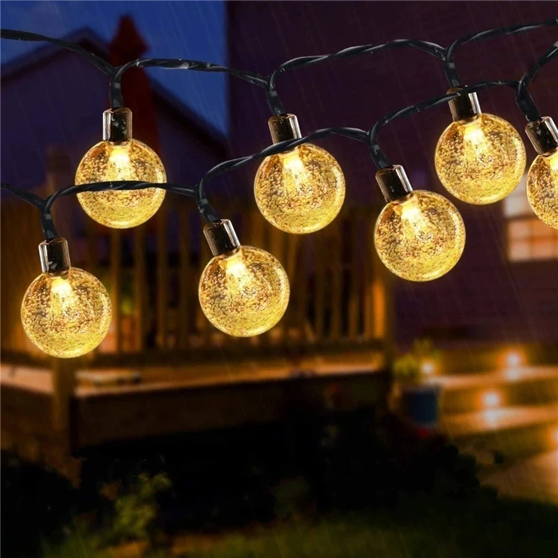 

8 Mode Solar String Lights Outdoor 50LED Globe Fairy Waterproof Lights for Garden Yard Home Christmas Parties Wedding Festival