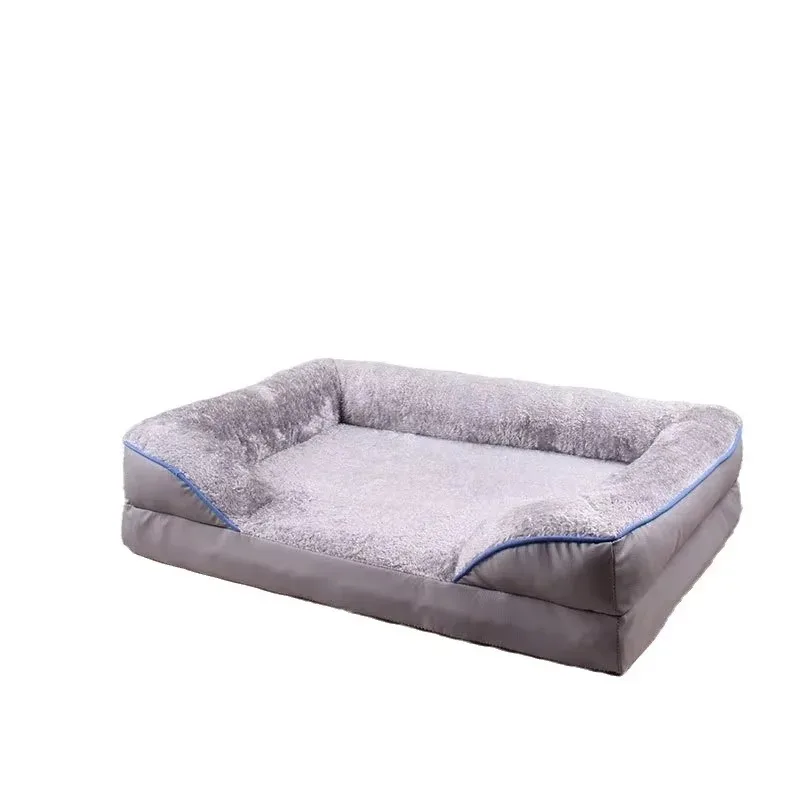 

Hot-selling Luxury Modern Style Square Shaped Warm Breathable Cloth Material Waterproof Pet Dog Sofa Bed With Sponge