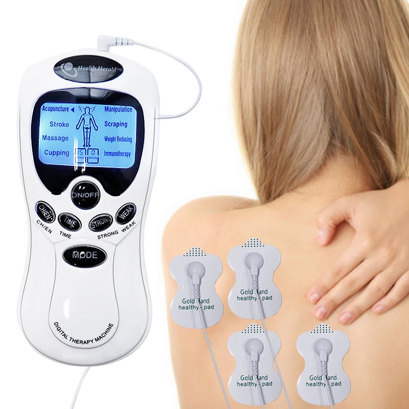 EMS Physiotherapy Electric Pulse Tens Body Massager 8 Models Meridian Muscle Stimulation Digital Therapy Acupuncture Relax Kit