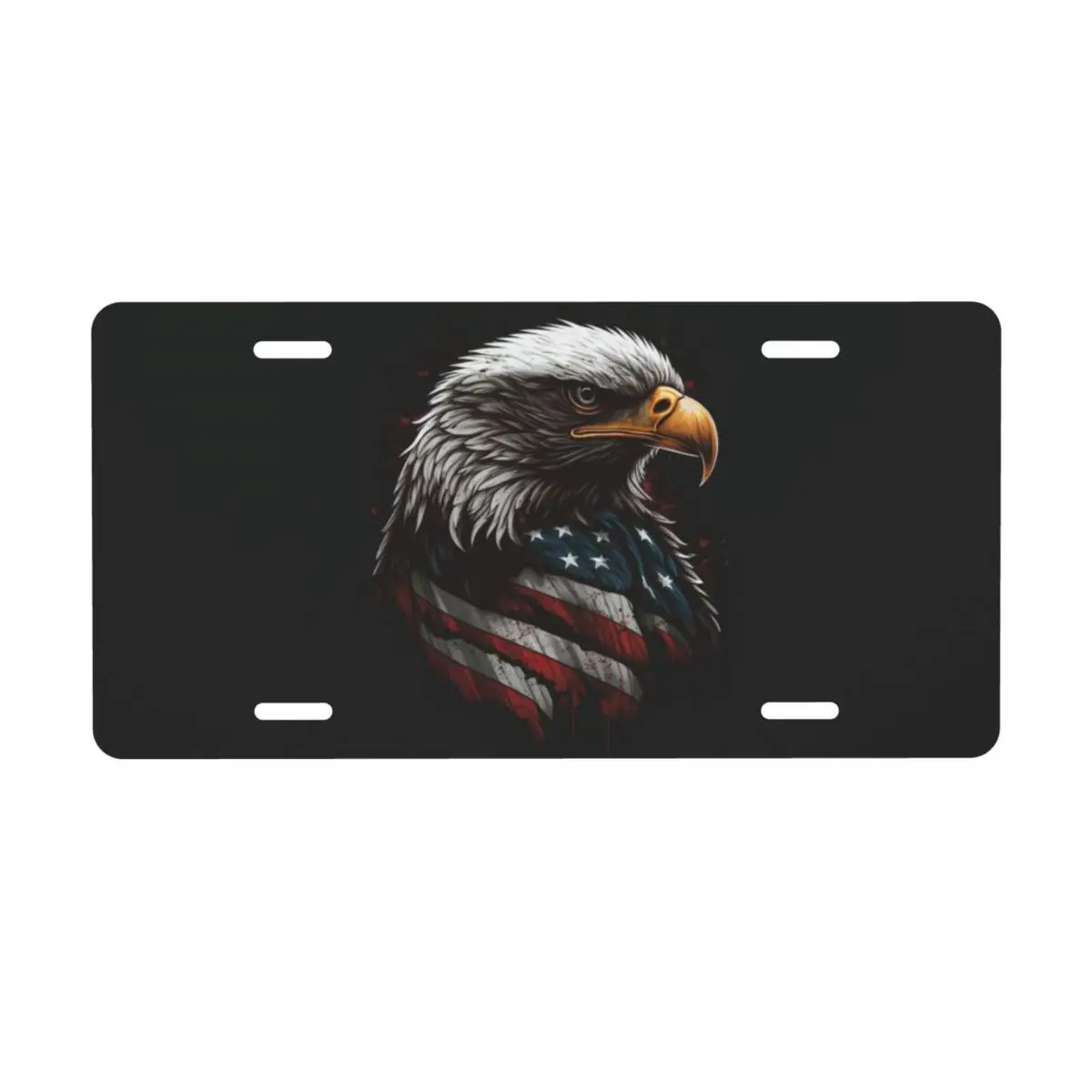 Eagle American Flag License Plate Personalized US Decorative Car Front License Plate Cover Aluminum Vanity Tag 6x12 Inch