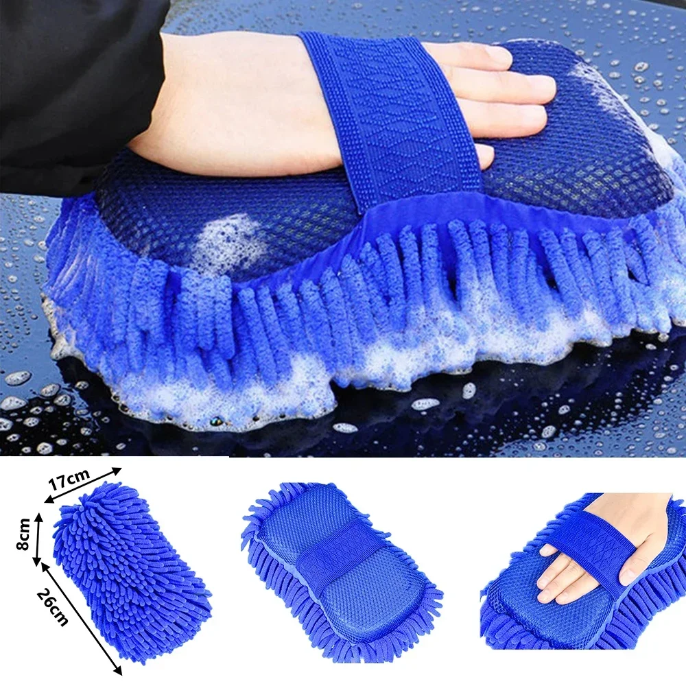 

Soft Microfiber Chenille Car Wash Sponge Brush Car Detailing Washer Care Brush Pad Cleaning Tool Water Absorbtion Washing Gloves