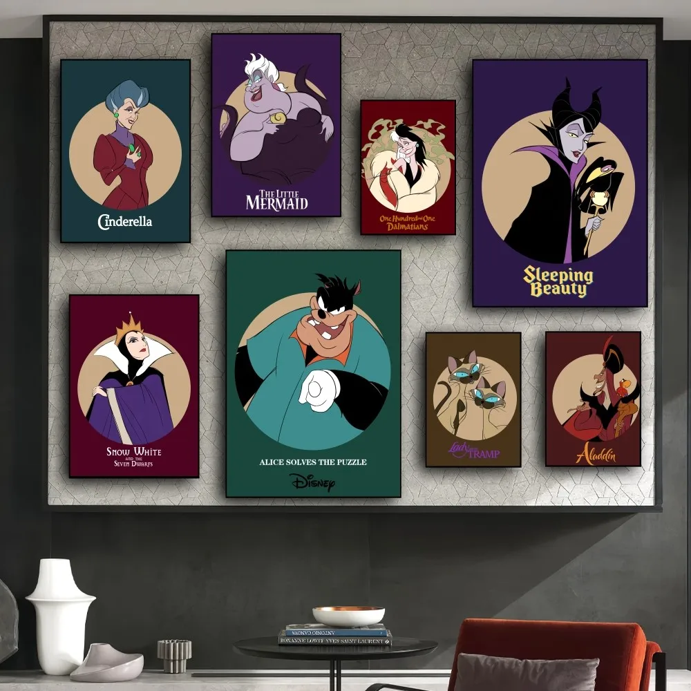 MINISO Disney Villain Cartoon Poster Prints Wall Pictures Living Room Home Decoration