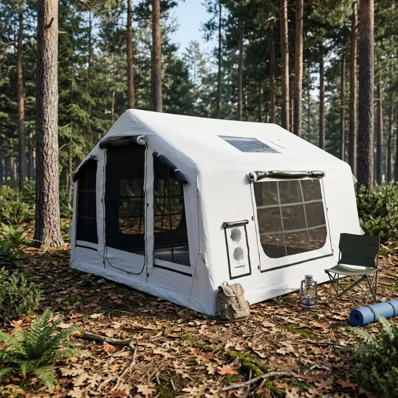 YTYINHot Sale 8sq.m 420D Oxford Inflatable Camping Tent Extra Tall Spacious All Season Double Door Quick Setup High Waterproof