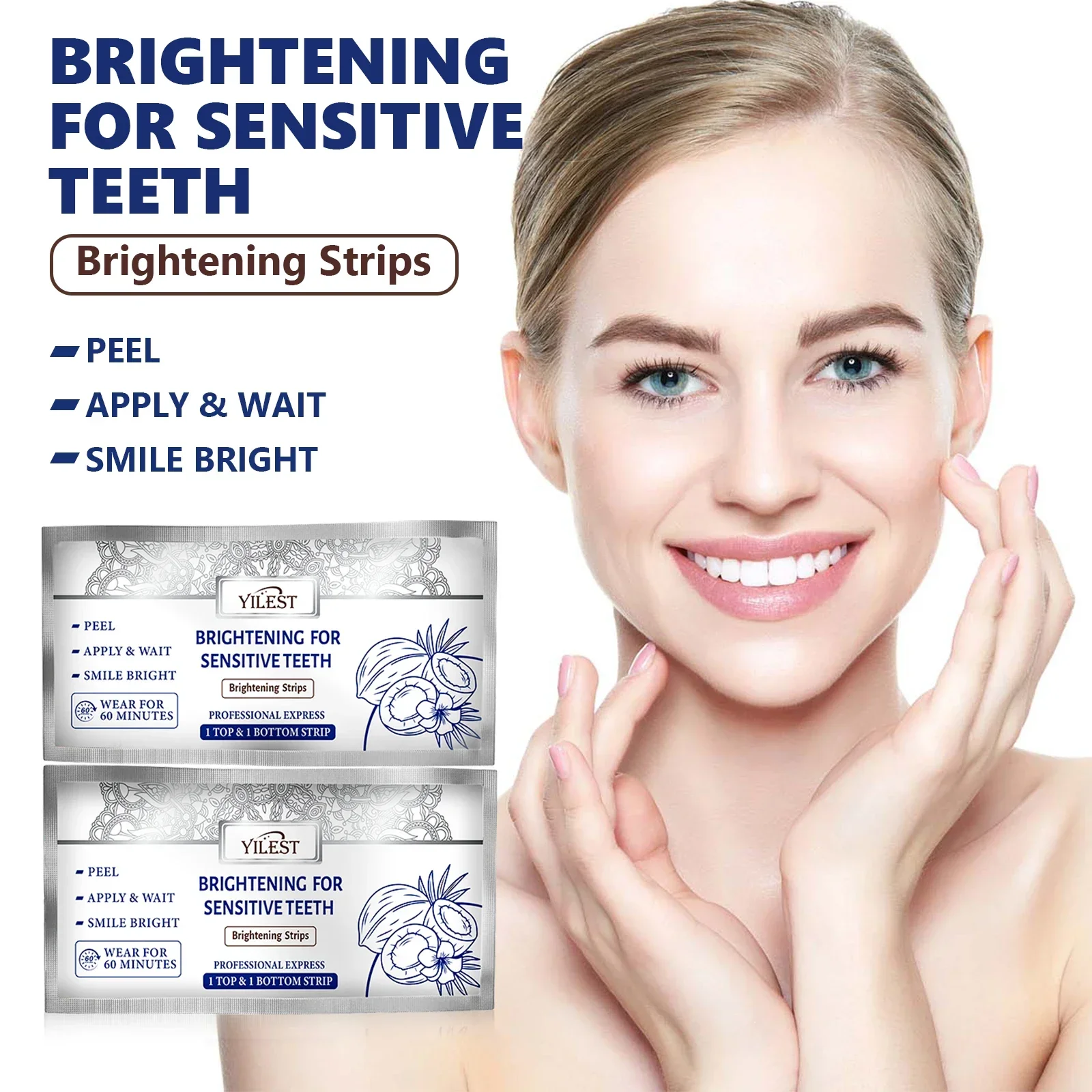 YILEST 14 Strips Teeth Whitening Strips Remove Teeth Stains Enamel Safe Natural Brightening Teeth Strips Sensitive Also Be Used