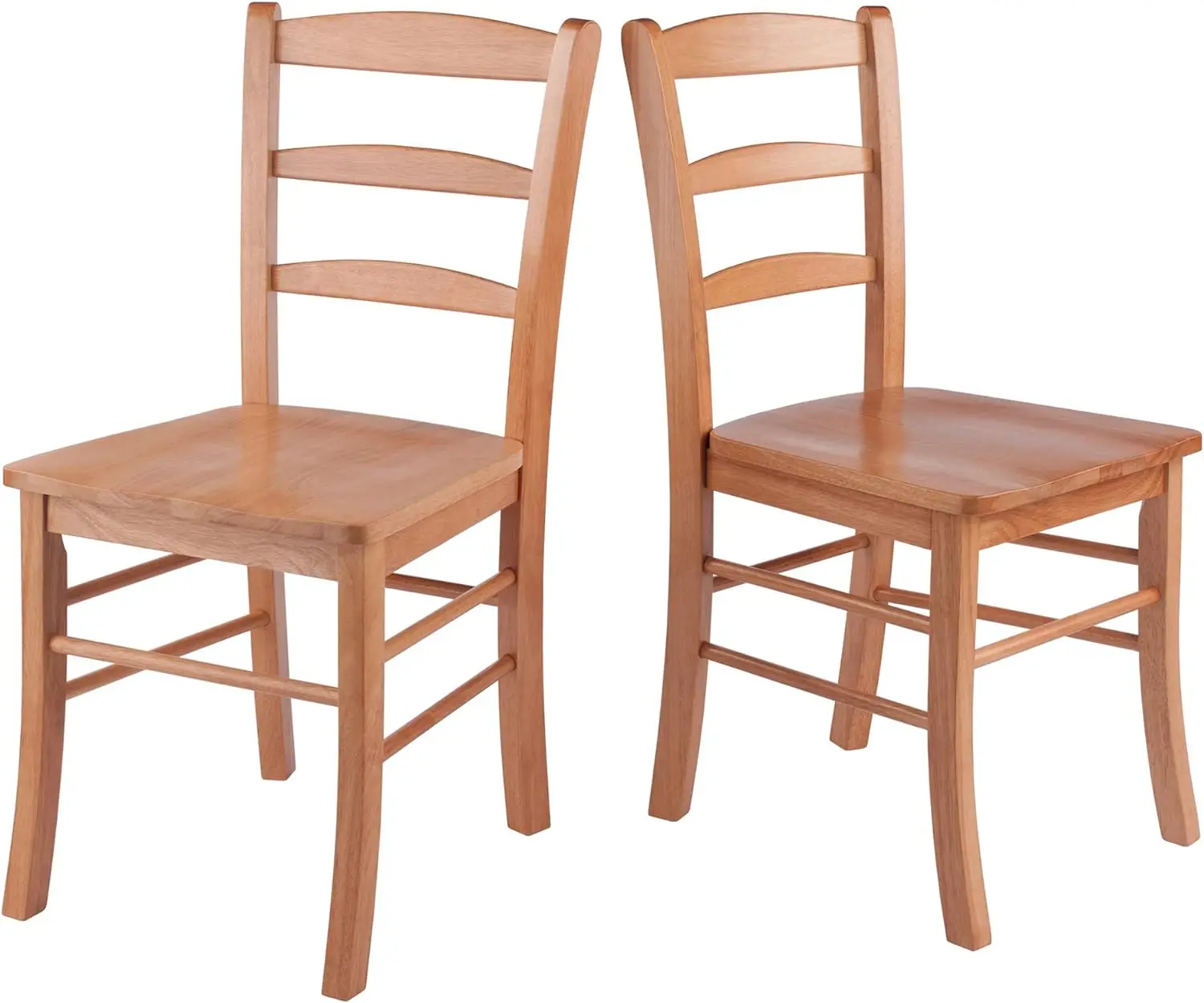 Wood Ladder Back Chair, Light Oak dining chair , 2 Pieces