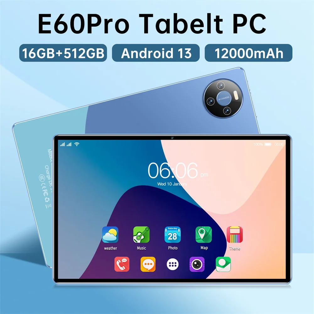 

2025 New Original E60 Pro Tablet 11.6inch 12000mAh Android Tab 4G 5G Dual SIM WIFI HD Screen Children's Tablets Kids Tablet PC
