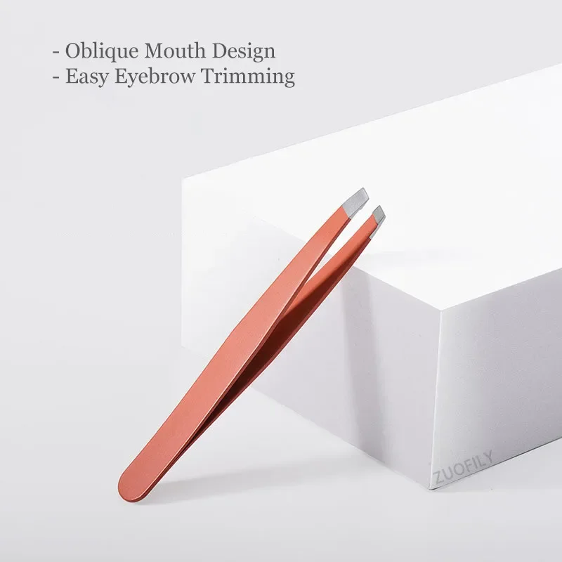 1pc ステンレス鋼眉毛ピンセット顔の毛の除去ピンセットカラフルなメイクアップまつげピンセット眉毛クリップメイクアップツール