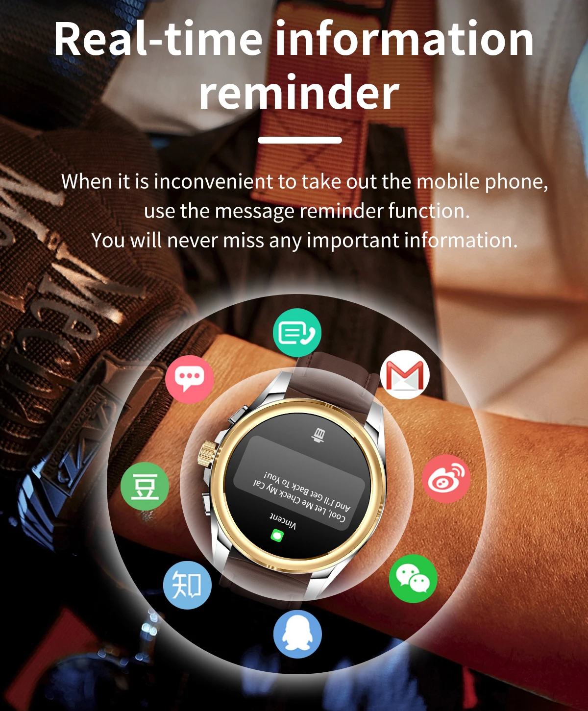 Time Owner-Montre intelligente multifonction, Bluetooth 1.43, écran HD, rappel d'informations en temps réel, style professionnel, mode, KC83