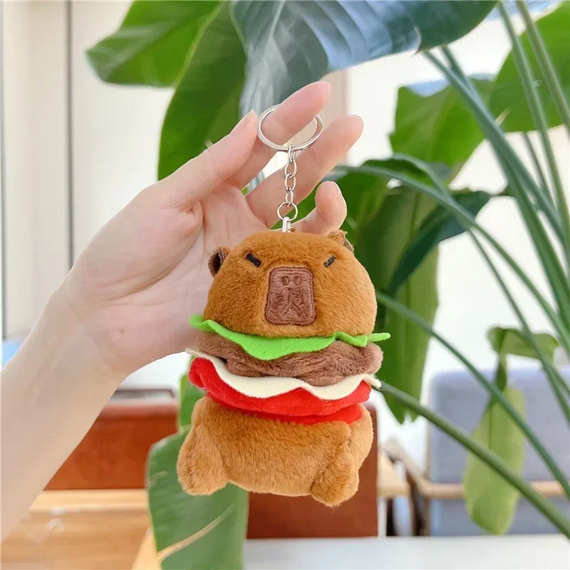 Capybara 플러시 키 체인 장난감 박제 동물 Capybara 펜던트 배낭 생일 선물 도매 키 체인 플러시 동물