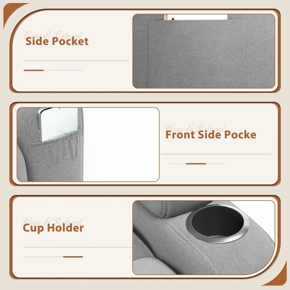 كرسي دوار هزاز مع تدليك اهتزاز، 360 درجة ° كراسي استرخاء دوارة للبالغين كرسي صالة مريح #6