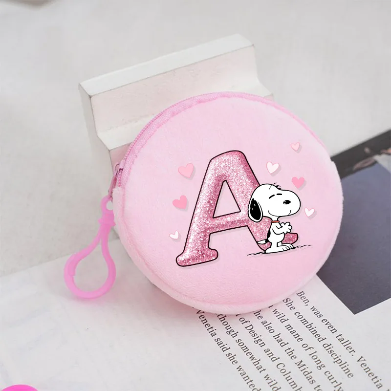 

Snoopy Plush Wallet Portable Soft Durable Keychain Coin Wallet Cute Cartoon Anime Pattern Storage Bag Children's Birthday Gift