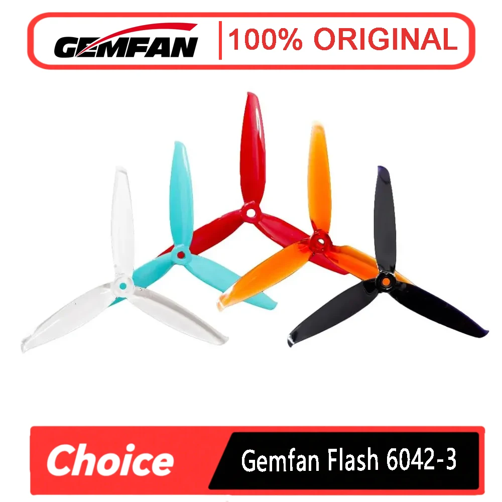 

2 Pairs Gemfan Flash 6042 Propellers - 6x4.2x3 6Inch 3-Blade PC (CW&CCW), Smooth Steady for VS Gemfan 5152S Props