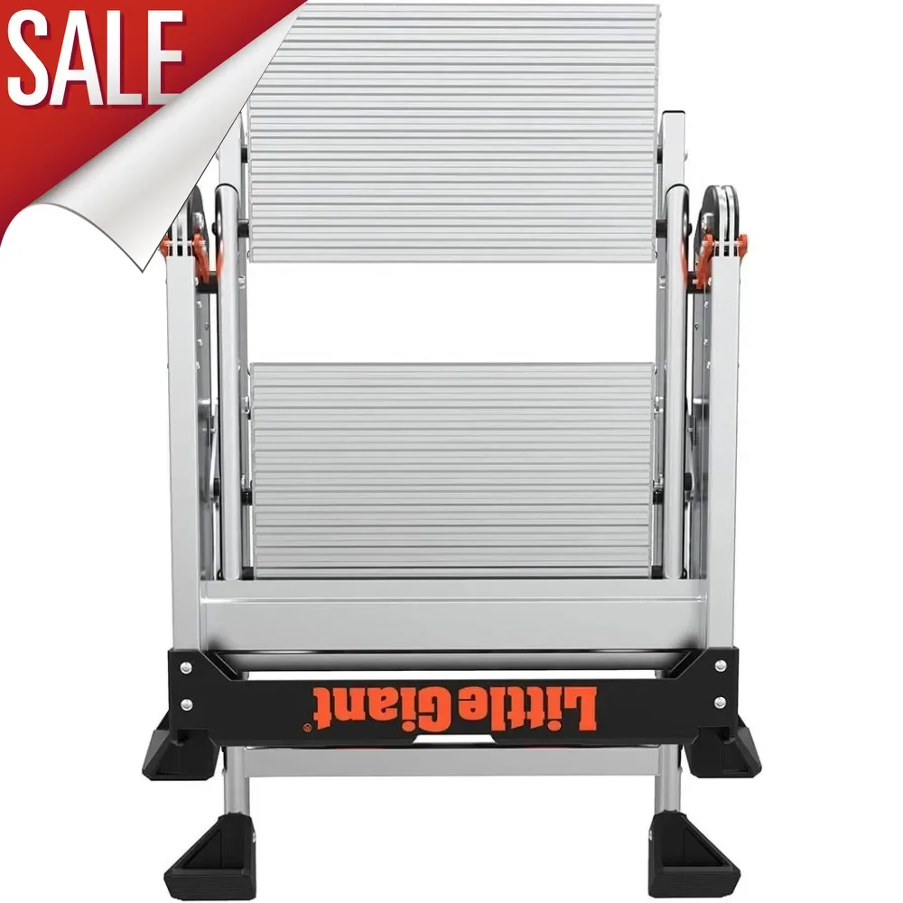 

Лестницы нового стиля, Jumbo Step, 2-ступенчатые, 2-футовые, Табурет-ступенька, Алюминий, Тип 1AA, Рейтинг веса 375 фунтов, (11902), Серебристый