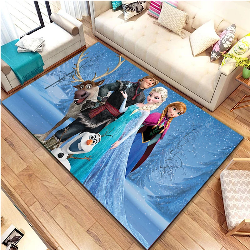 Disney Cartoon Frozen Princess Large Area Rugs Carpets Home Living Room Children\'s Kids Bedroom Sofa Doormat Floor Non-slip Mats