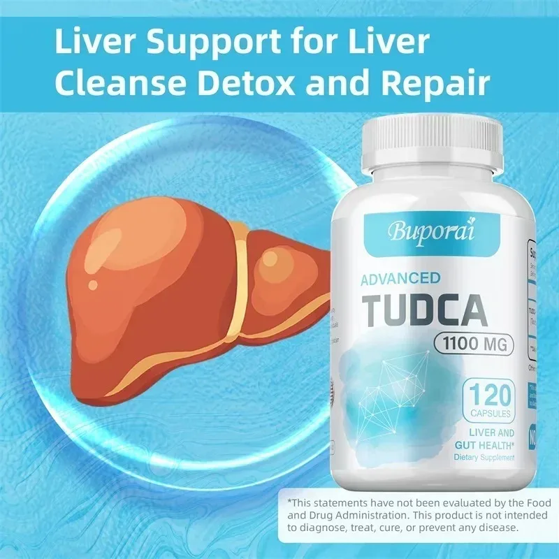 مكمل صحة الكبد TUDCA - يساعد على الحفاظ على صحة الكبد، ويحسن الهضم، ويعزز المناعة، وخالي من الغلوتين، وغير معدلة وراثيًا