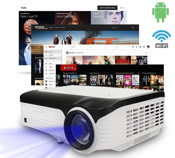 

Digital full HD home theater 4k projector smart android native 1080p high lumens WIFI projector