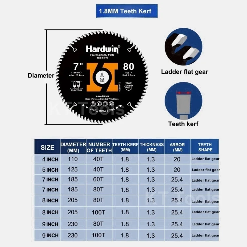 110/125/185/205/230mm brzeszczot do piły tarczowej 1.8mm zęby Kerf 40/60/80/100T piła do obróbki drewna tarcza do cięcia narzędzia do drewna