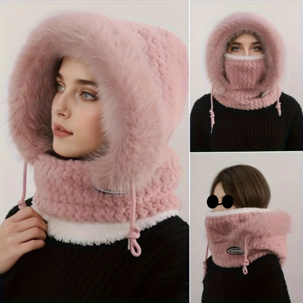 Winter Hat Scarf Mask Balaclava for Cold Weather Windproof Riding Cycling Fleece Ear Protection Warm