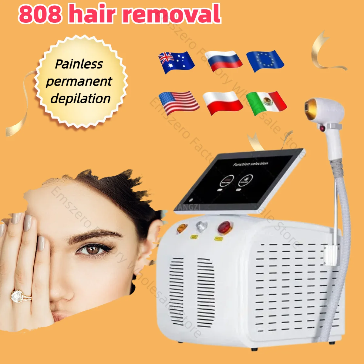 2025 Portable 3 Wave 808 755 1064nm Ice Titanium Professional 808nm Diode Laser Body Face Hair Removal Machine