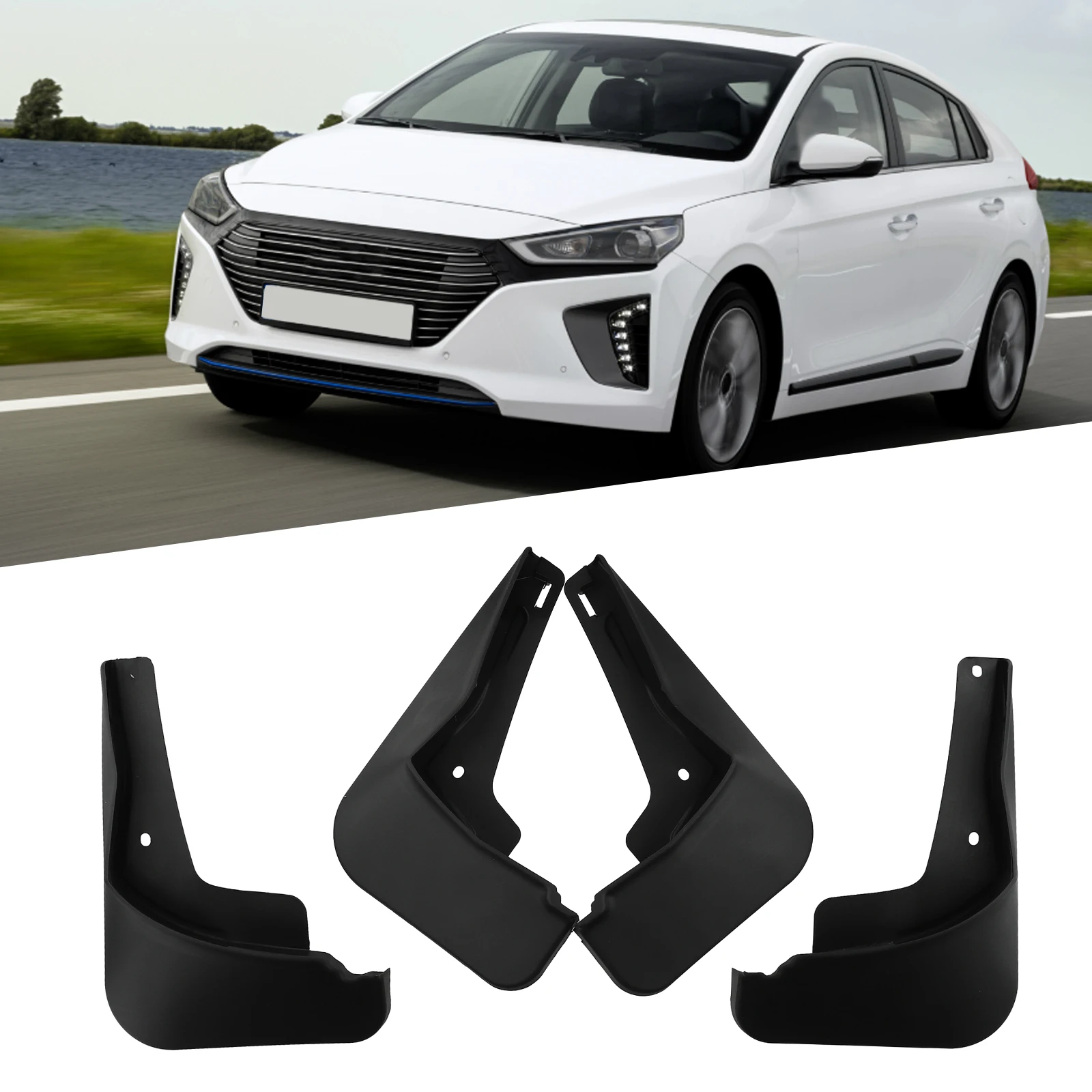 

4Pcs Car Tire Fender Black Splash Guards Mud Flaps Guards For Hyundai for Ioniq 6 2022+ For Front And Rear Tires Auto Parts