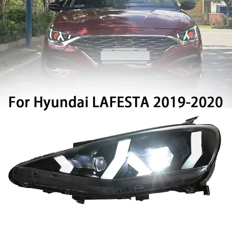 

Передняя фара для Hyundai LA FESTA светодиодный, фары 2019-2020, фары ДХО, сигнал поворота, фары дальнего света, объектив проектора Angel Eye