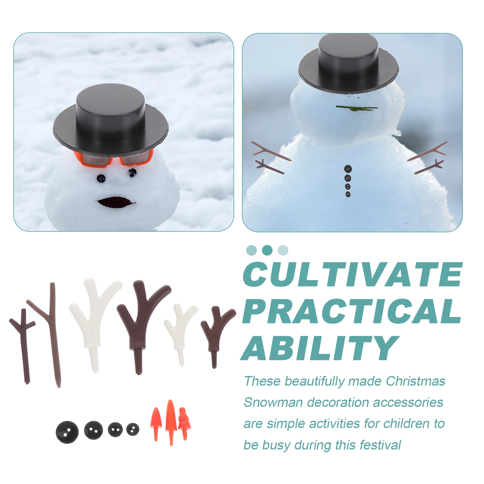 

Snowman Accessories Christmas Outdoor Decor Handmade Hat Plastic Craft Decoration