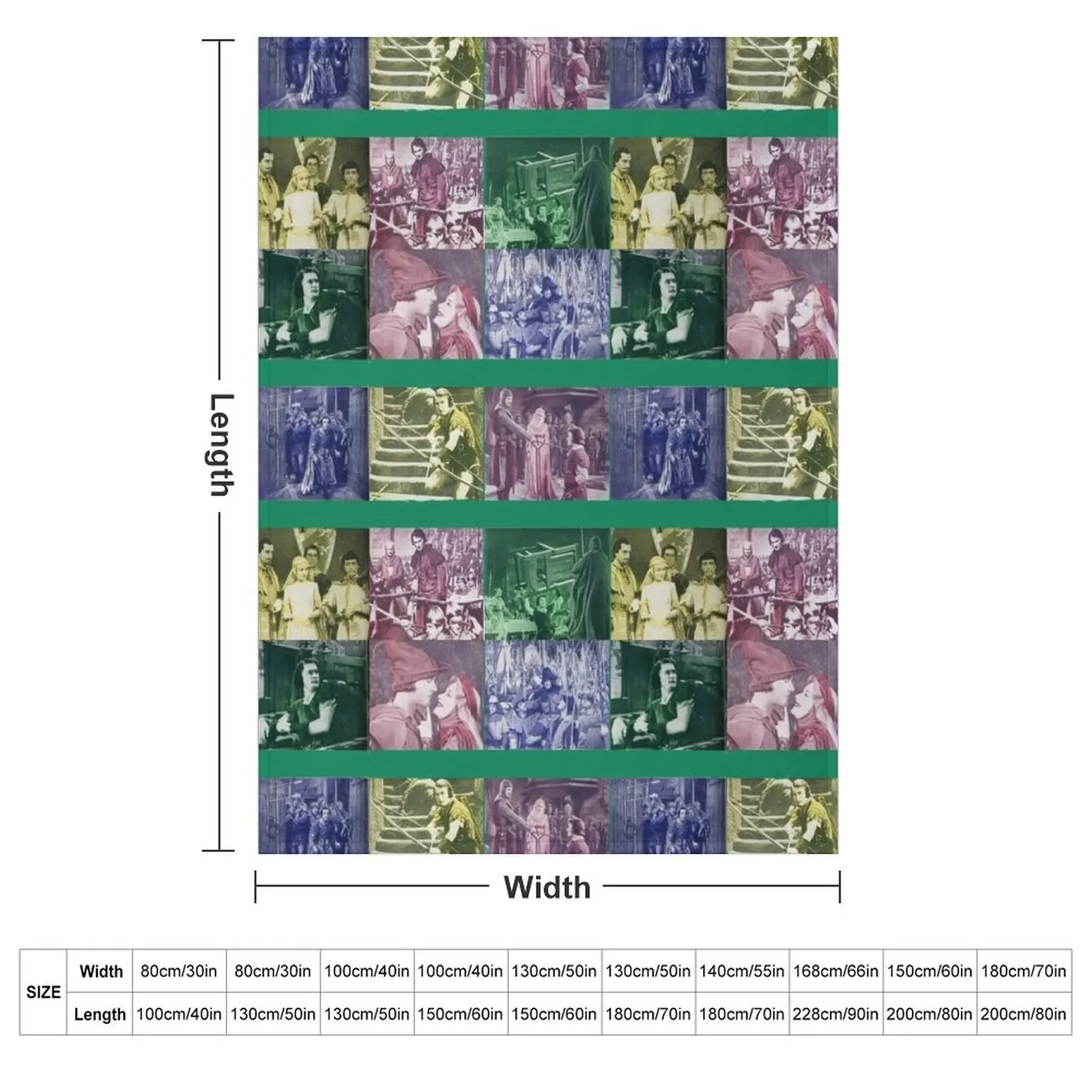 Errol Flynn Olivia De Havilland ROBIN HOOD collage Throw Blanket Softest sofa bed Hair Comforter Bed covers Camping Blankets