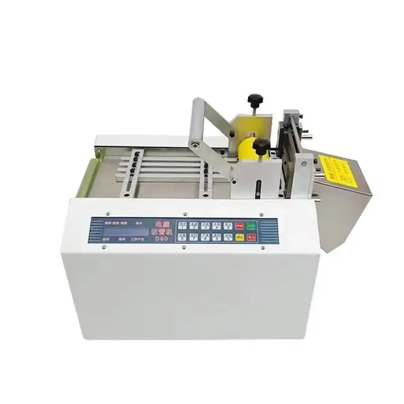 

Automatic computer PVC heat shrinkable pipe cutting machine, silicone Teflon fiber pipe wire rope cutting machine