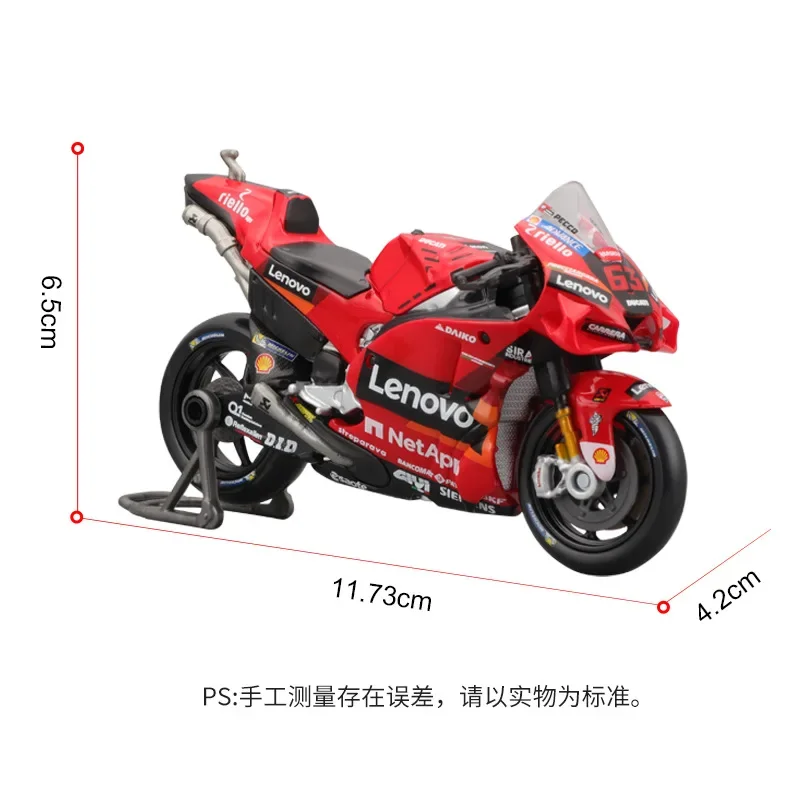 2022 Maisto 1:18 Motorcycle Ducati Lenovo Team #63 Moto Diecast Model Edition Alloy Luxury Vehicle Collection Kids Gift Toys