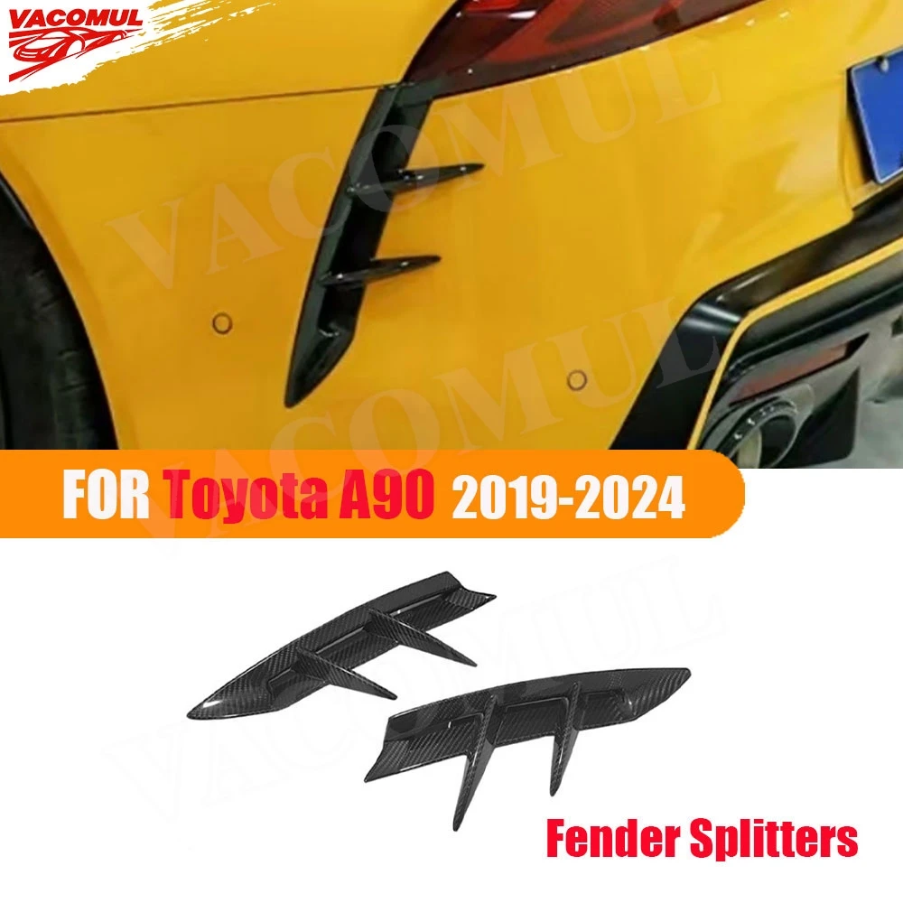 

VACOMUL для Toyota SUPRA A90 A91 2019-2024, задний бампер из углеродного волокна, разделители для губ, задние канавки, Стайлинг автомобиля, внешние накладки