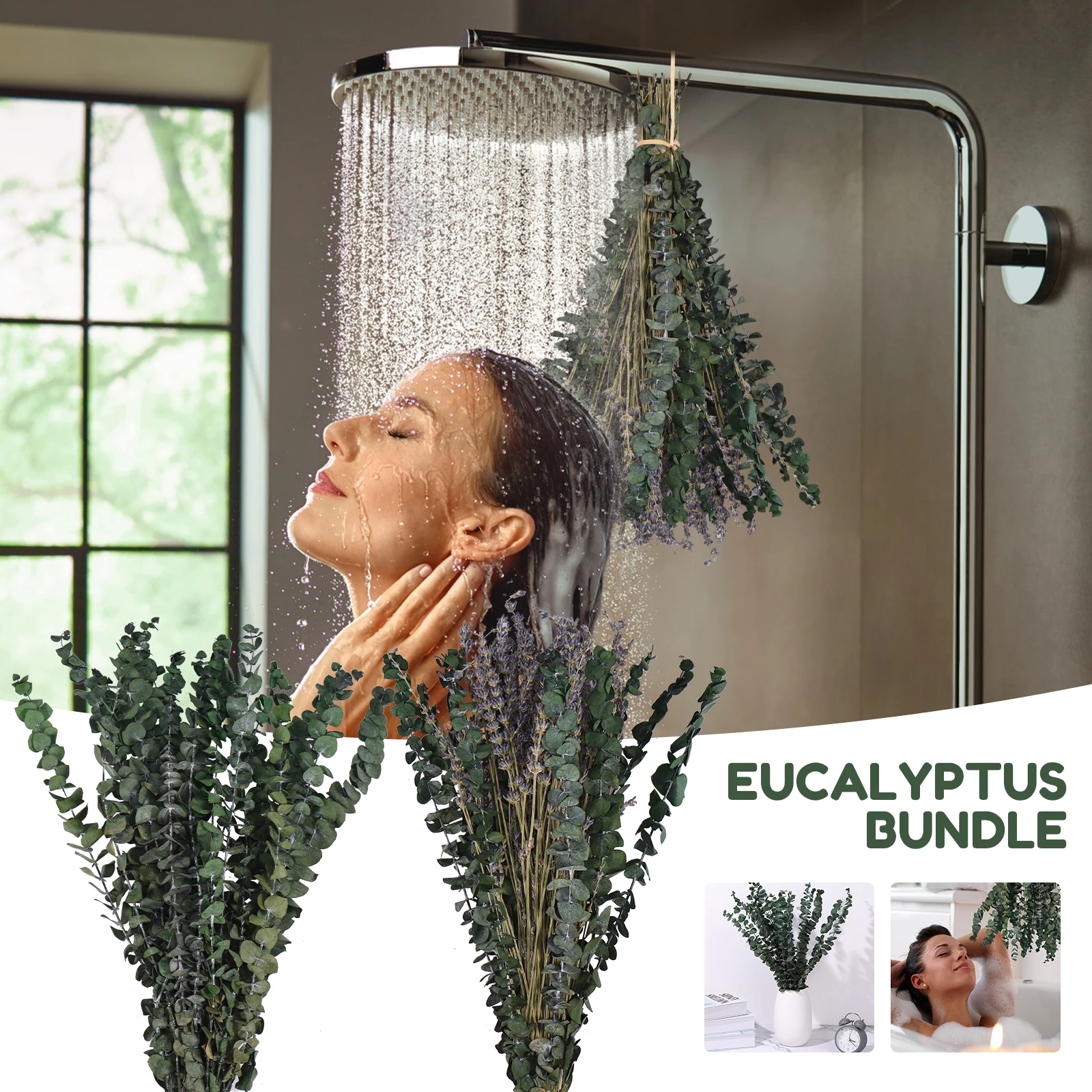 20/10Pcs Dried Eucalyptus Bundle for Shower Hanging Eucalyptus Lavender Bouquet Natural Preserved Eucalyptus Leaves Fragrance