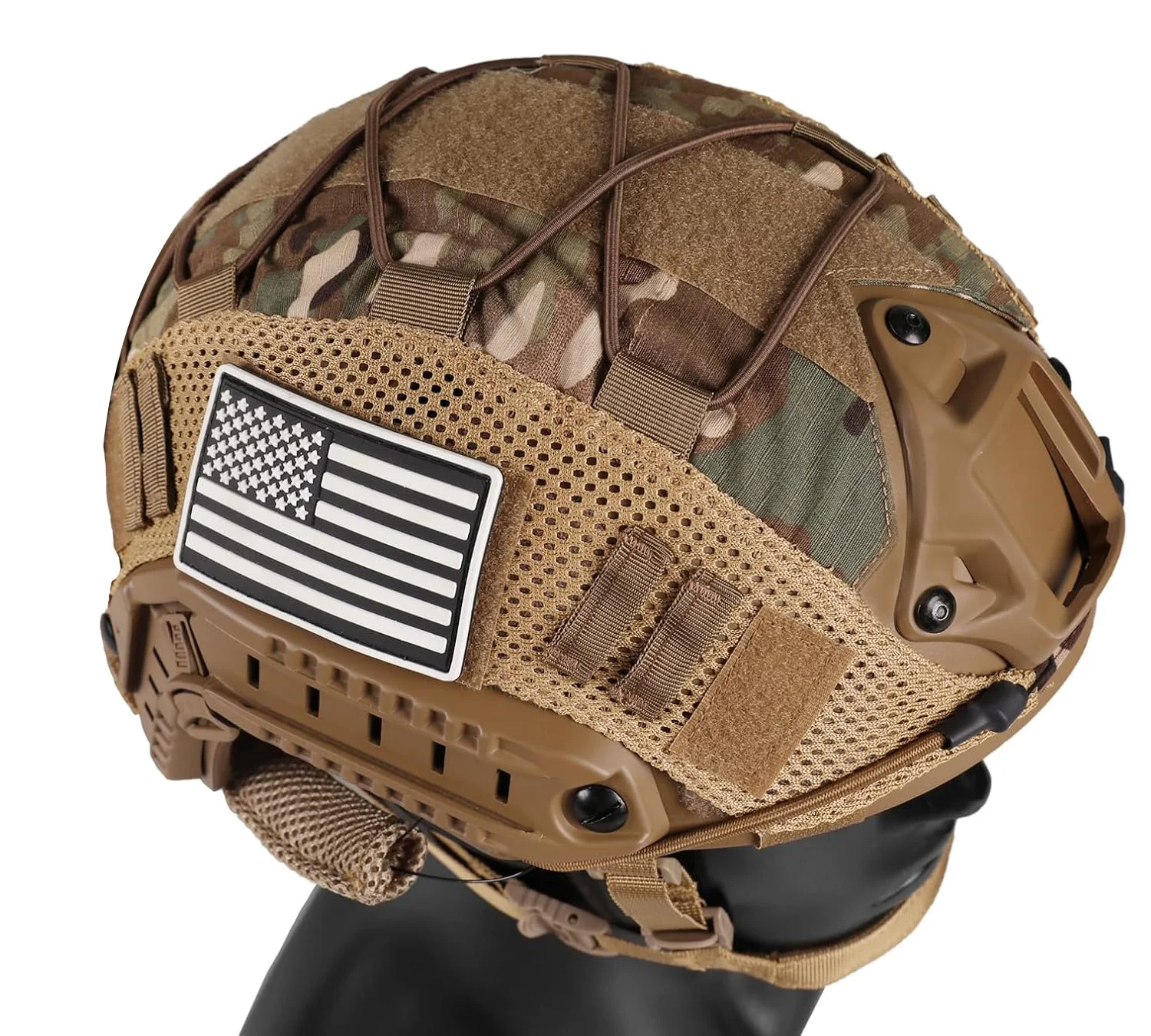 FAST Taktischer Schutzhelm, verstellbarer taktischer Helm mit Batterietasche und Abdeckung für Airsoft, Cosplay, Militärausrüstung – Detail 5