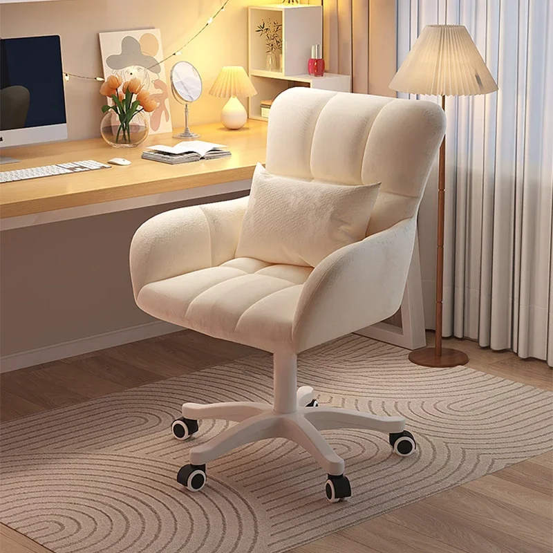 

Leather Bedroom Office Chair Vanity White Work Cute Rolling Gaming Chair Pedicure Cadeiras De Escritorio Salon Furniture