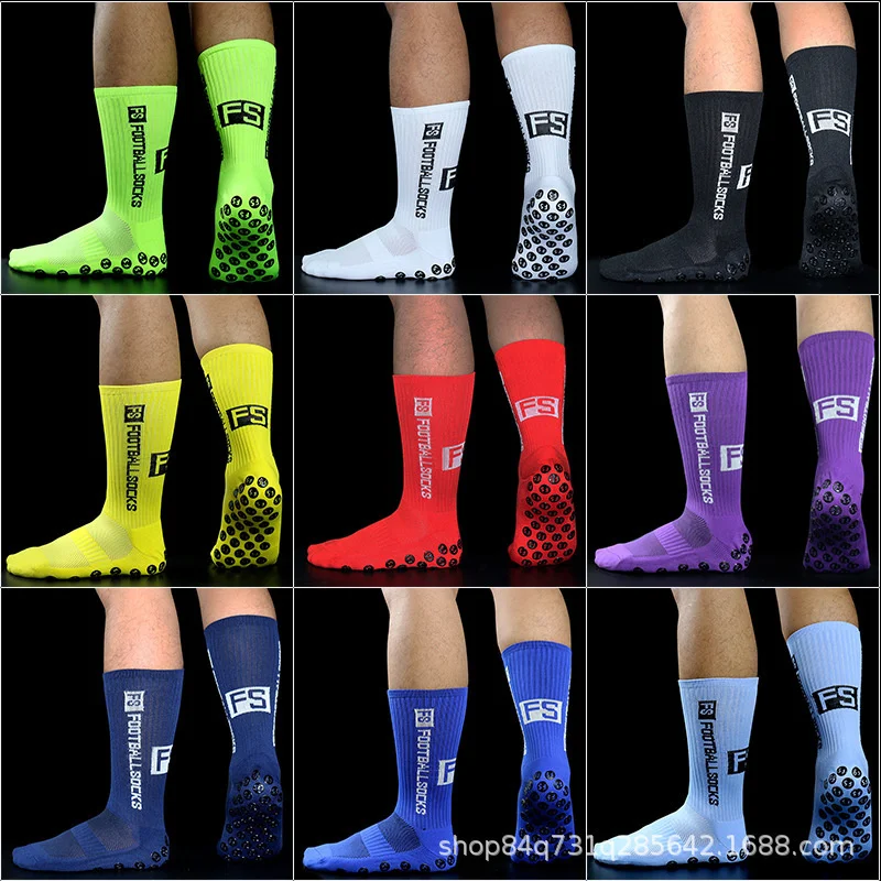 

FS round slip suction silicone Football socks cup non copyright football socks professional competition training socks