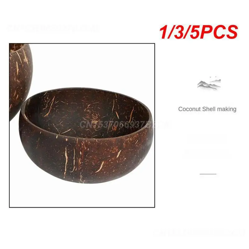 1/3/5PCS Wooden Tableware Smooth Good Things At Home Ingenuity Material Is Hard Coconut Shell Making