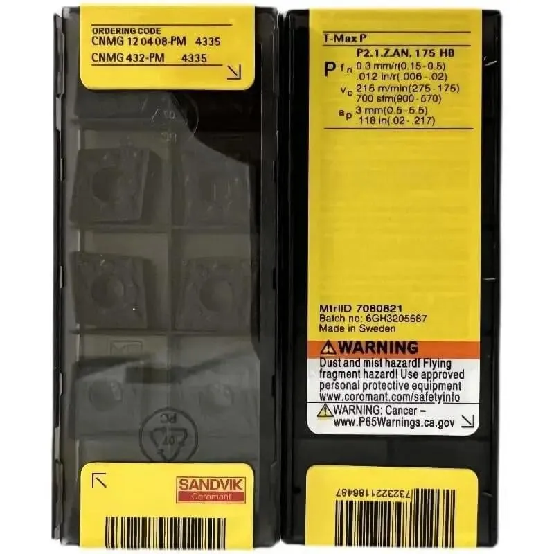 

Original SANDVIK / CNMG120408-PM 4335 / Hard alloy CNC Blade 10 Pcs