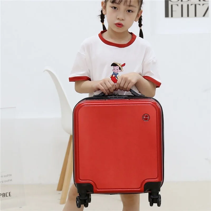 18 Inch Children\'s Travel Suitcase Small Mini Portable Boarding Suitcase Student Password Trolley Case Rolling Luggage Bag Box