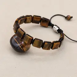 Natural Tiger's Eye Stone Braided Bracelets & Bangles Punk Man Women Friendship Chakra Charm Bracelet Couple Jewelry Gifts