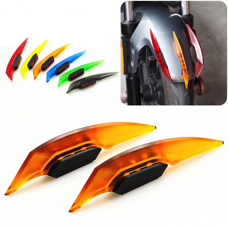 Universal Motorcycle Winglet Aerodynamic Spoiler Dynamic Wing with Adhesive Decoration Sticker for Motorbike Scooter