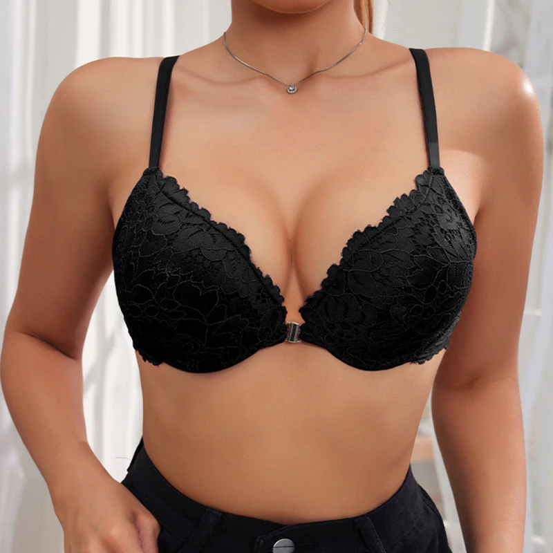 حمالة صدر نسائية من CINOON حمالة صدر رافعة للصدر بإغلاق أمامي عميق على شكل حرف V ملابس داخلية فرنسية ناعمة وحساسة مريحة ومغرية #3